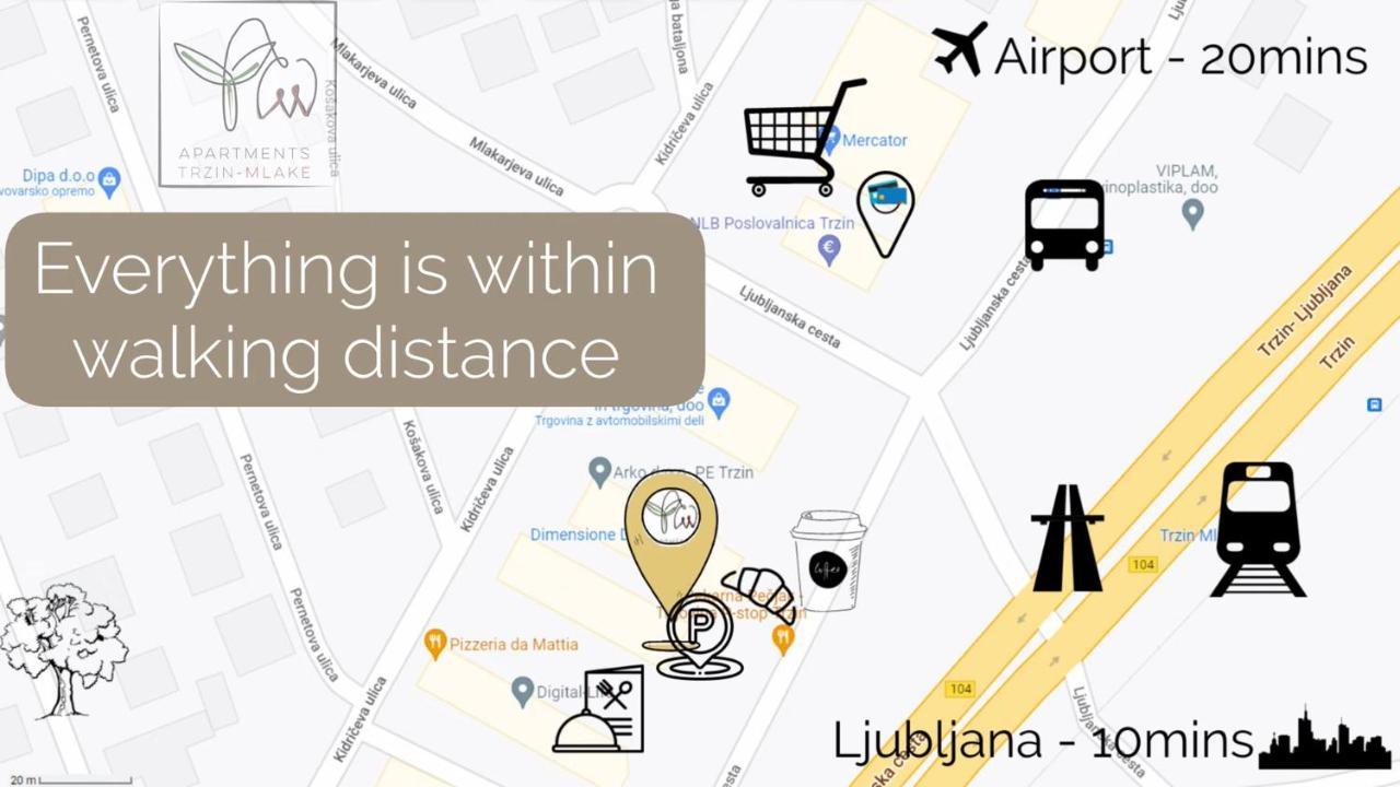 Apartments Trzin-Mlake W Free Parking Εξωτερικό φωτογραφία